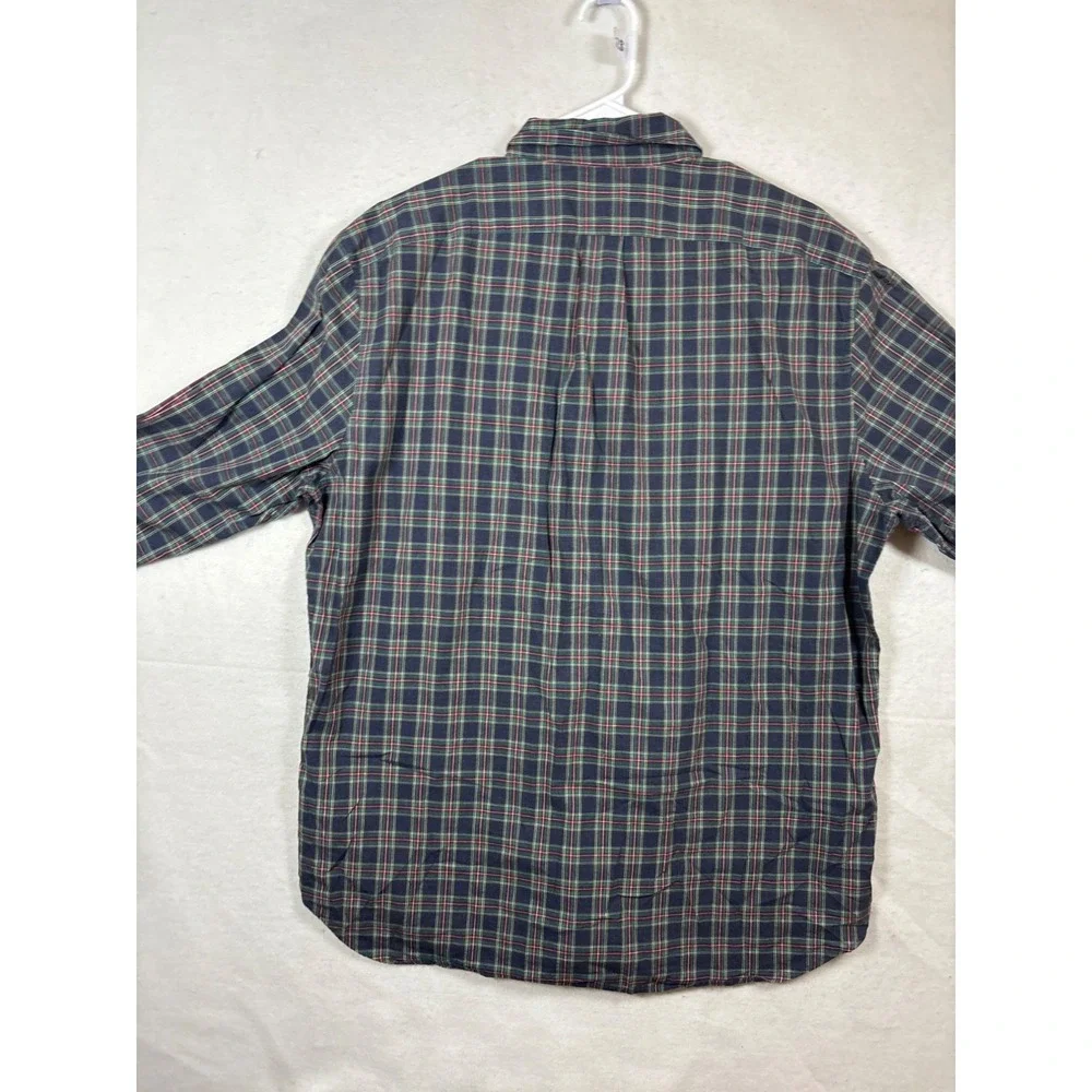 J Crew Classic Fit Plaid Button Down Shirt Men's XL Blue Green Red Cotton